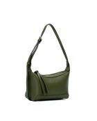 Schultertasche Gaia aus olivgrünem Leder - 22x13x10 cm
