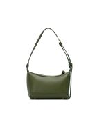 Schultertasche Gaia aus olivgrünem Leder - 22x13x10 cm