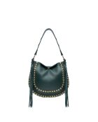 Waldgrüne Schultertasche Lois aus Leder - 29x25x1 cm