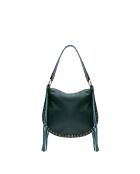 Waldgrüne Schultertasche Lois aus Leder - 29x25x1 cm