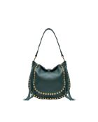 Waldgrüne Schultertasche Lois aus Leder - 29x25x1 cm