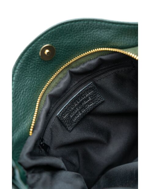 Waldgrüne Schultertasche Lois aus Leder - 29x25x1 cm