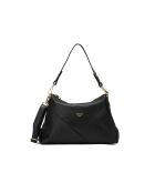 Bandolera Arden de piel negra - 36x25x11 cm