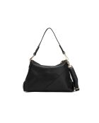 Bandolera Arden de piel negra - 36x25x11 cm