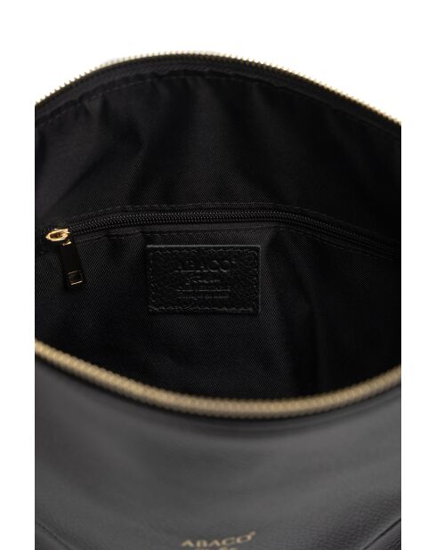 Bandolera Arden de piel negra - 36x25x11 cm