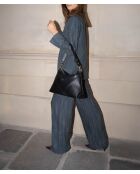 Bandolera Arden de piel negra - 36x25x11 cm