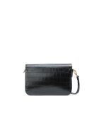 Andre Croco Schultertasche aus schwarzem Leder - 26x17x8 cm
