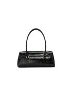 Briar zwarte leren schoudertas - 34x15,5x11 cm