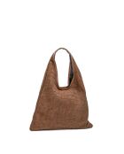 Lennox camel fluwelen leren schoudertas - 34x30x2 cm