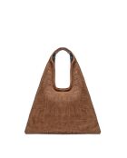 Lennox camel fluwelen leren schoudertas - 34x30x2 cm
