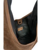 Lennox camel fluwelen leren schoudertas - 34x30x2 cm