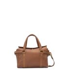 Mini Puma camel handtas van lamsleer - 27x9x23 cm