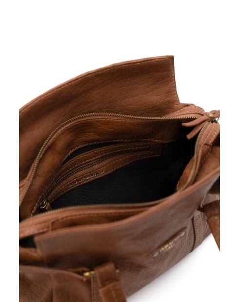 Mini Puma camel handtas van lamsleer - 27x9x23 cm