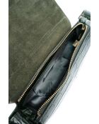 Bandolera Baily de piel verde botella - 23x7x8 cm