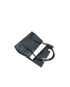 Zwarte leren schoudertas van Solenne - 35x26x14 cm