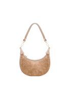Bandolera Aster de terciopelo taupe - 25x13x7 cm