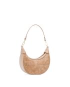 Bandolera Aster de terciopelo taupe - 25x13x7 cm