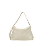 Bolso bandolera de piel Arden blanquecino - 36x25x11 cm