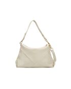 Bolso bandolera de piel Arden blanquecino - 36x25x11 cm
