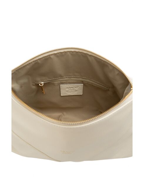 Bolso bandolera de piel Arden blanquecino - 36x25x11 cm