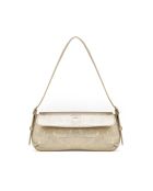 Luna Schultertasche aus goldfarbenem Leder - 23x11x3,5 cm