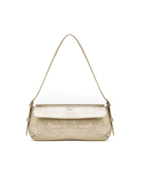 Luna Schultertasche aus goldfarbenem Leder - 23x11x3,5 cm