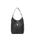 Bandolera Jora de piel negra - 27x41x12 cm