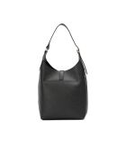 Bandolera Jora de piel negra - 27x41x12 cm