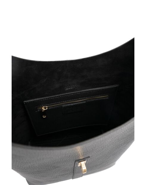 Bandolera Jora de piel negra - 27x41x12 cm