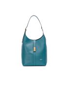 Jora Duck Schultertasche aus blauem Leder - 27x41x12 cm