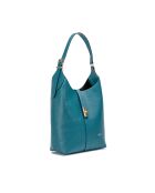 Jora Duck Schultertasche aus blauem Leder - 27x41x12 cm