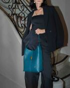 Jora Duck Schultertasche aus blauem Leder - 27x41x12 cm