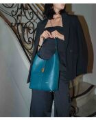 Jora Duck Schultertasche aus blauem Leder - 27x41x12 cm