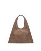 Bandolera Lennox de terciopelo taupe - 34x30x2 cm