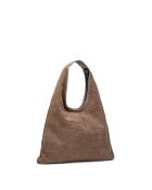 Bandolera Lennox de terciopelo taupe - 34x30x2 cm