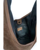 Bandolera Lennox de terciopelo taupe - 34x30x2 cm