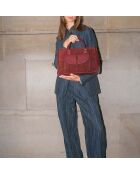 Handtasche Rye aus burgunderfarbenem Samt, 36,5 x 28,5 x 13 cm