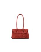 Bolso de hombro Dunn de terciopelo burdeos - 32x18x12 cm