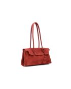 Bolso de hombro Dunn de terciopelo burdeos - 32x18x12 cm