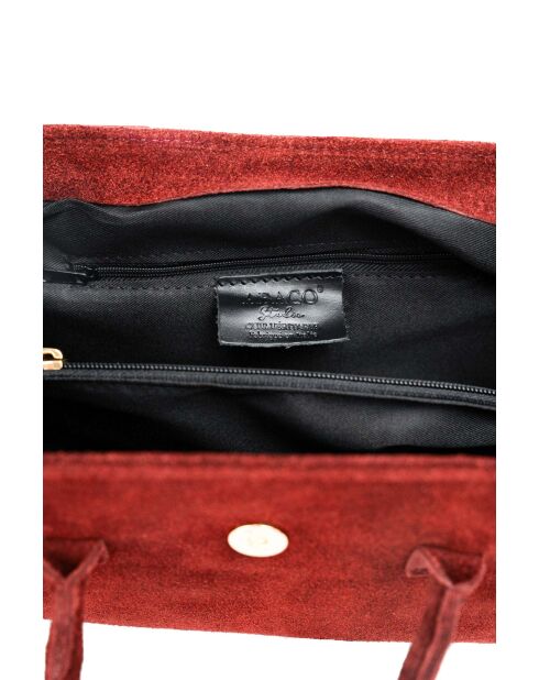 Bolso de hombro Dunn de terciopelo burdeos - 32x18x12 cm