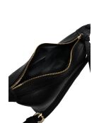 Bandolera Gaia de piel negra - 22x13x10 cm