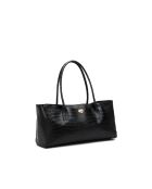 Bandolera Orla de piel negra - 40x20x13 cm