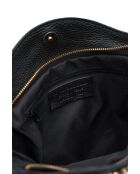 Zwarte leren schoudertas Lois - 29x25x1 cm