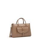 Handtasche Roux aus glänzendem braunem Leder - 36,5 x 28,5 x 13 cm