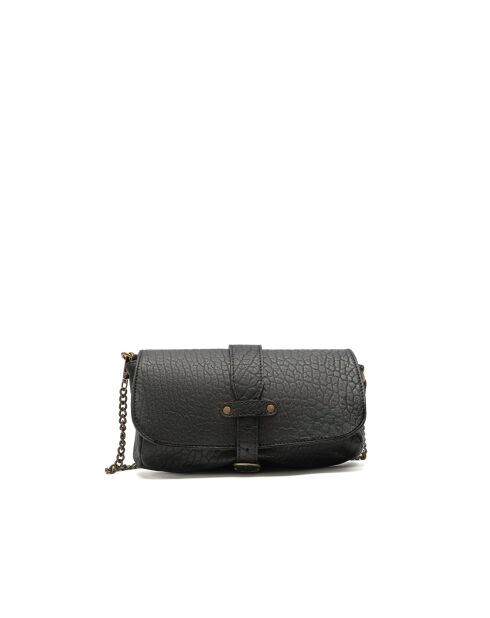 Beauty Schultertasche aus schwarzem Lammleder - 22x11x3 cm