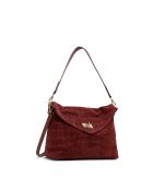Ceres burgunderrote Schultertasche aus Samt - 34x25x9,5 cm