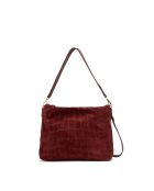 Ceres burgunderrote Schultertasche aus Samt - 34x25x9,5 cm