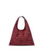 Lennox Schultertasche aus burgunderfarbenem Samt - 34x30x2 cm