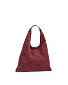 Lennox Schultertasche aus burgunderfarbenem Samt - 34x30x2 cm