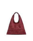 Lennox Schultertasche aus burgunderfarbenem Samt - 34x30x2 cm